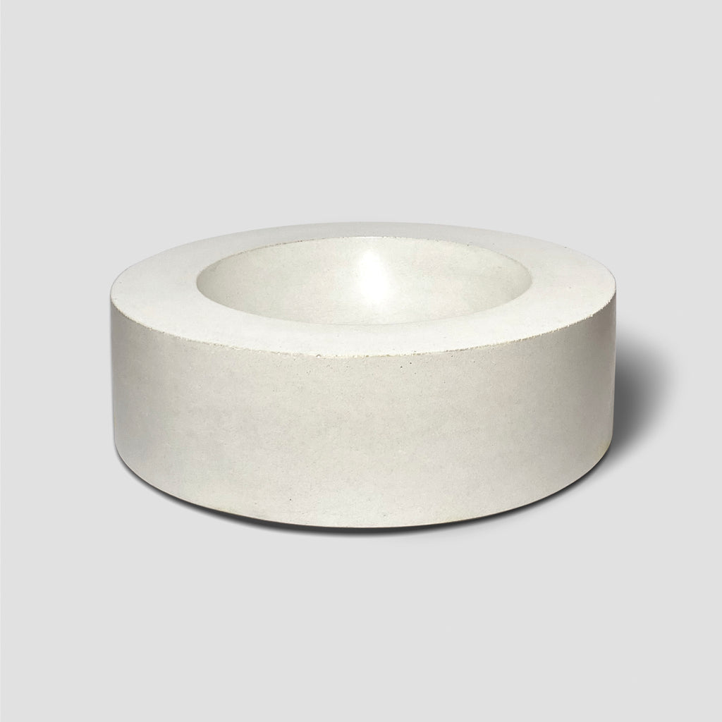 concrete and wax large white handmade concrete bowl