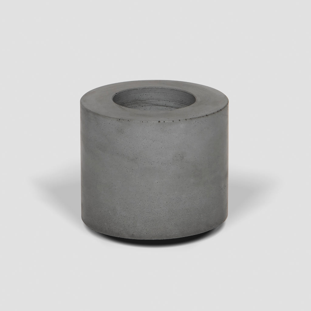 concrete and wax handmade grey mid concrete tealight holder 