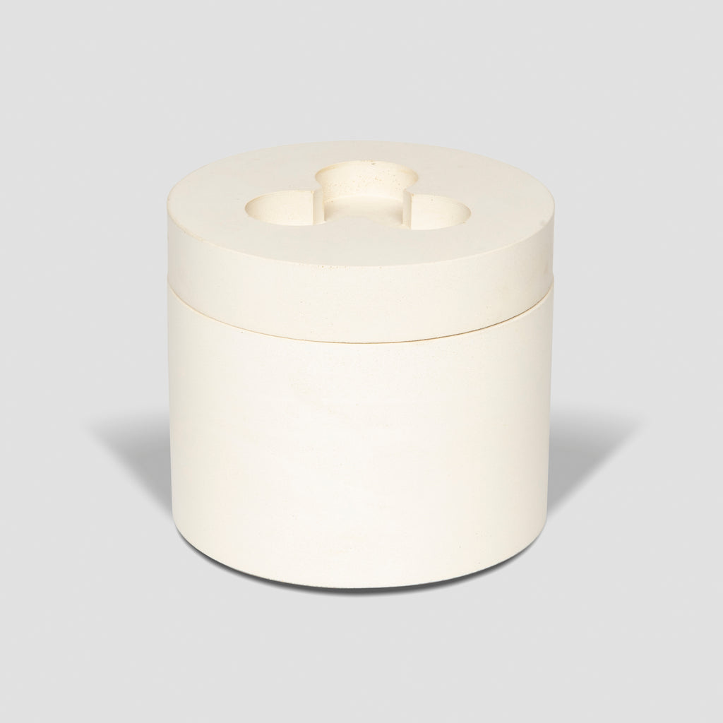 concrete and wax handmade white concrete candle pot and lid