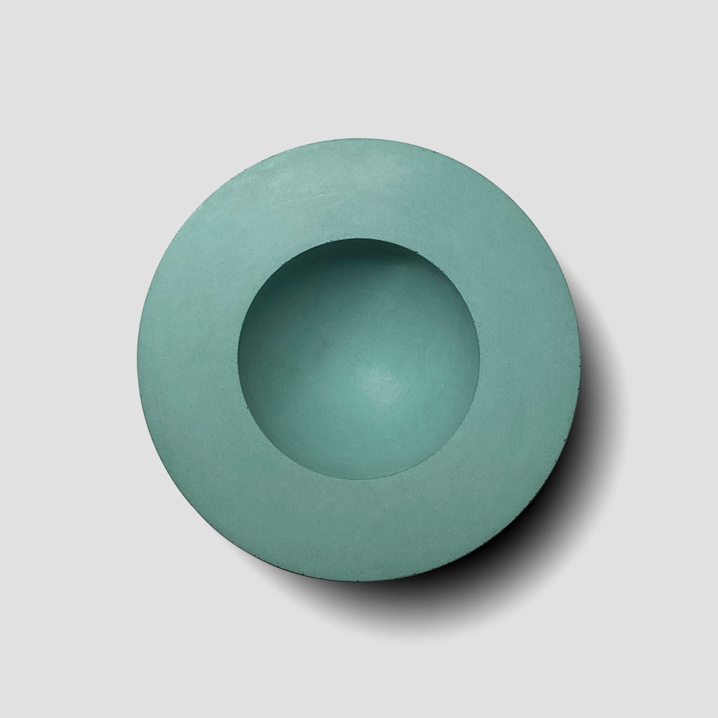 concrete and wax handmade teal blue concrete small bowl tableware