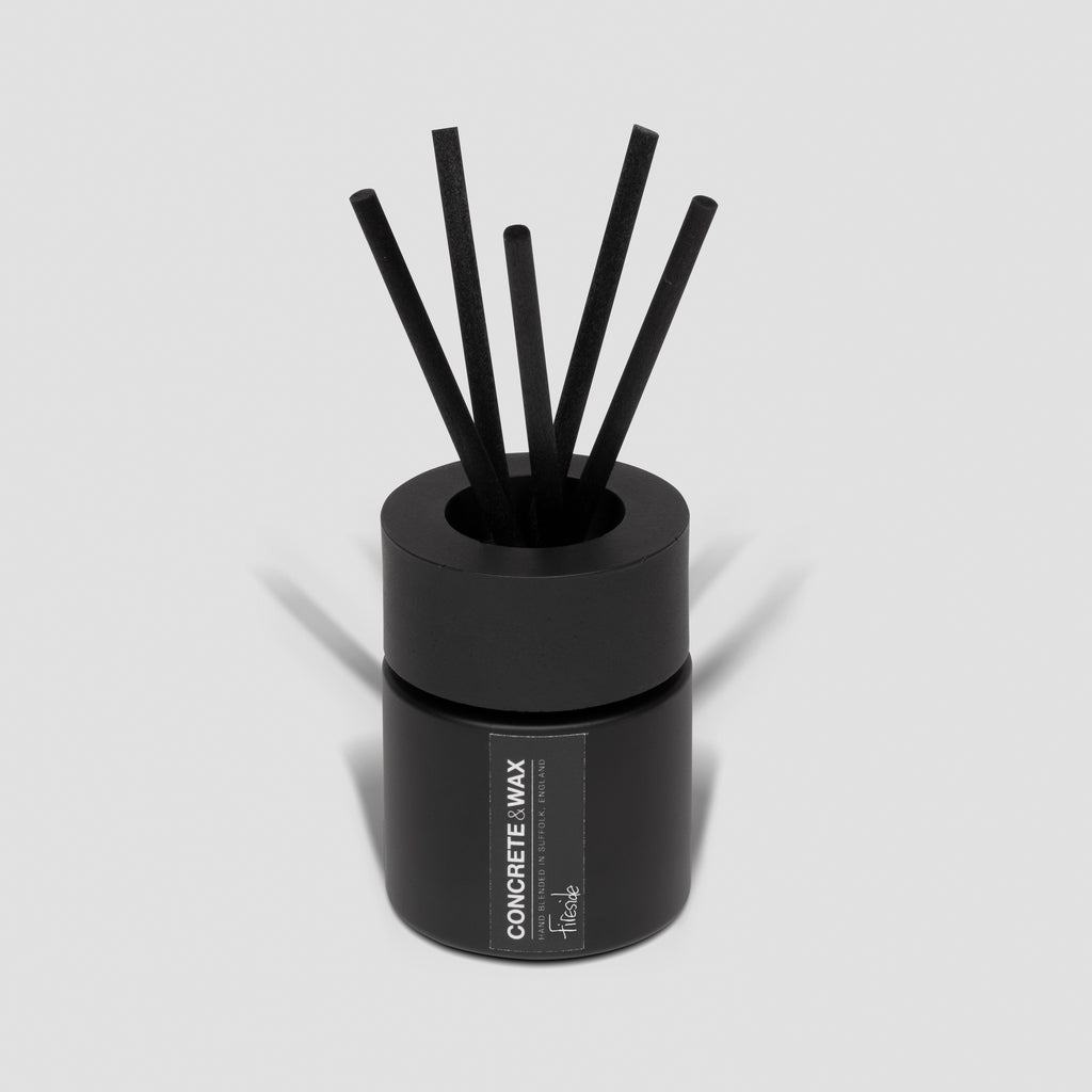 CONCRETE & WAX REED DIFFUSER WITH CONCRETE LID FIRESIDE FRAGRANCE