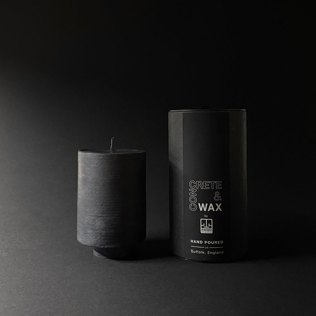 limited edition blackout candle concrete and wax