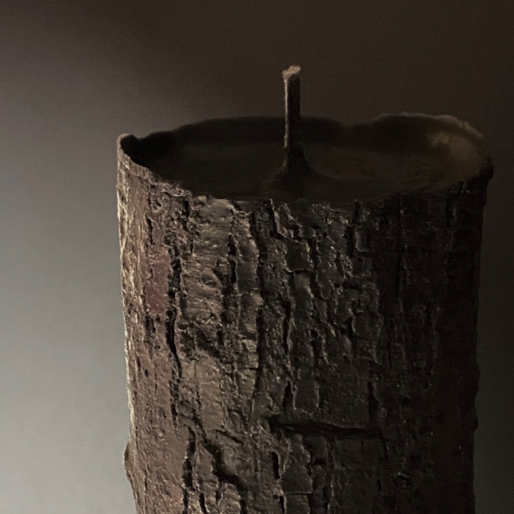concrete and wax arboreal branch candle