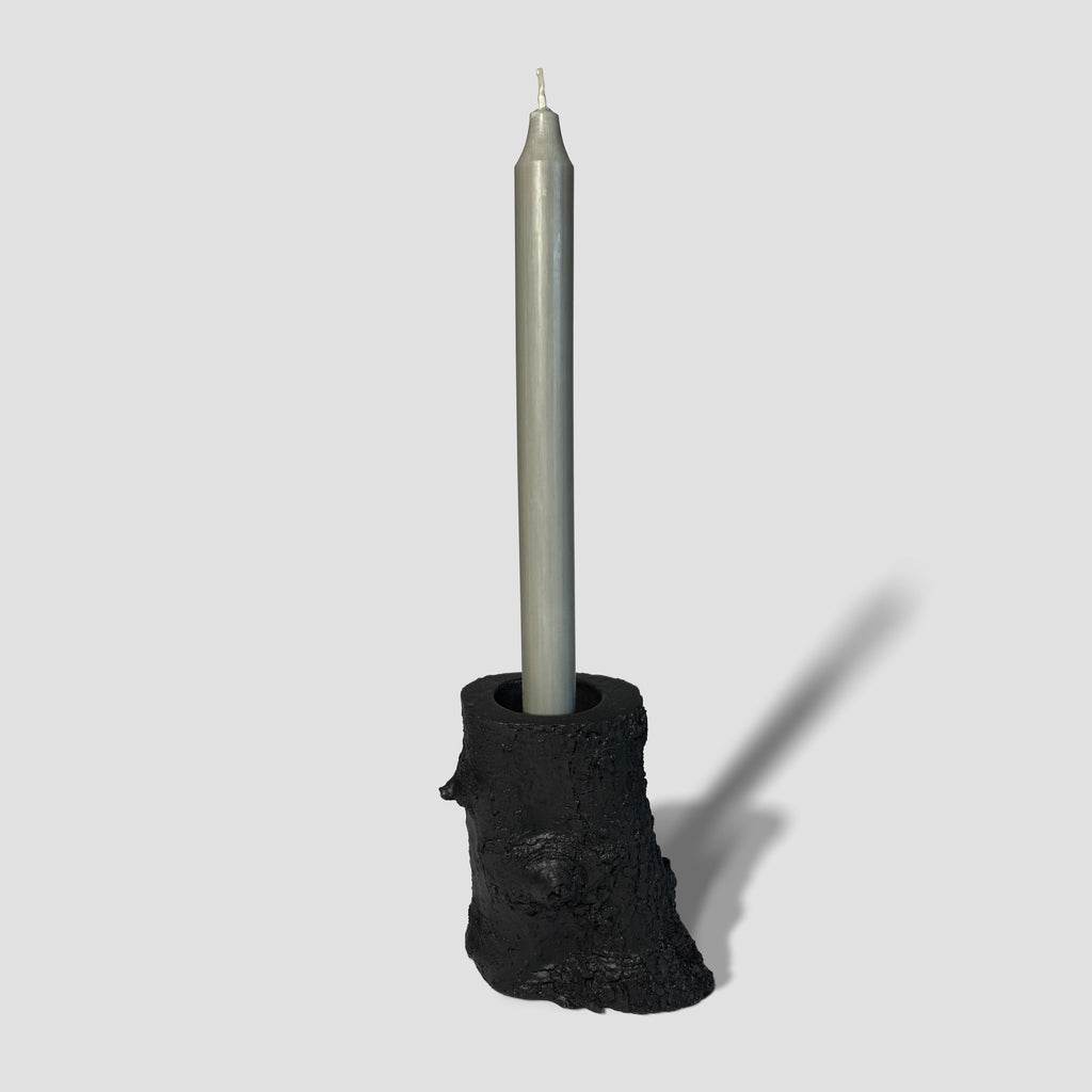 concrete and wax arboreal branch candle holder taper candle