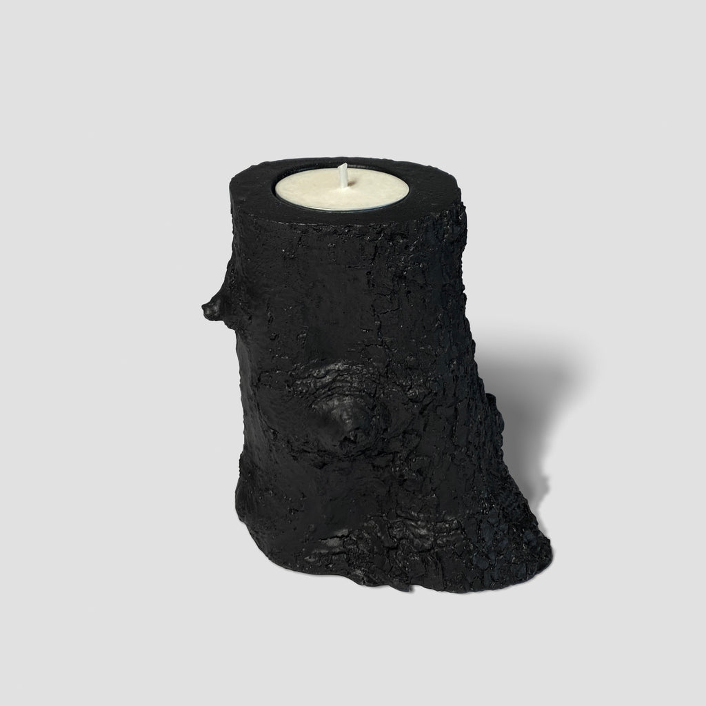 concrete and wax arboreal branch candle holder