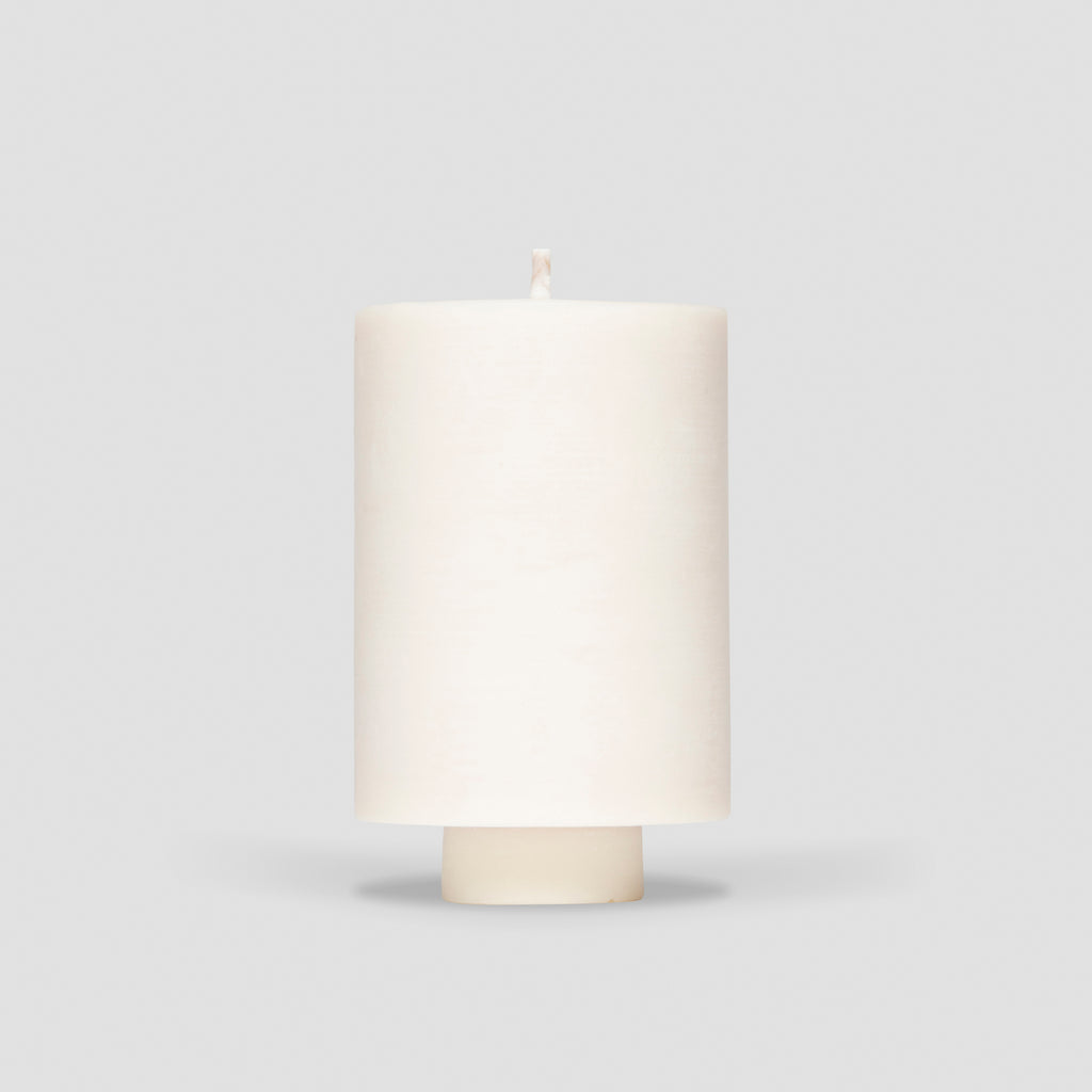 concrete and wax handmade black mid concrete fragranced pillar candle