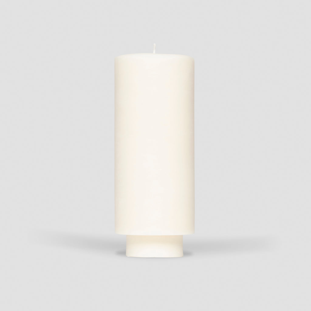 concrete and wax fragranced pillar candle handmade