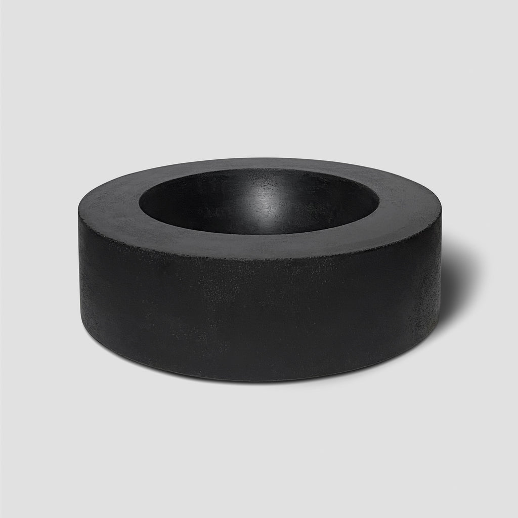 concrete and wax large black handmade concrete bowl