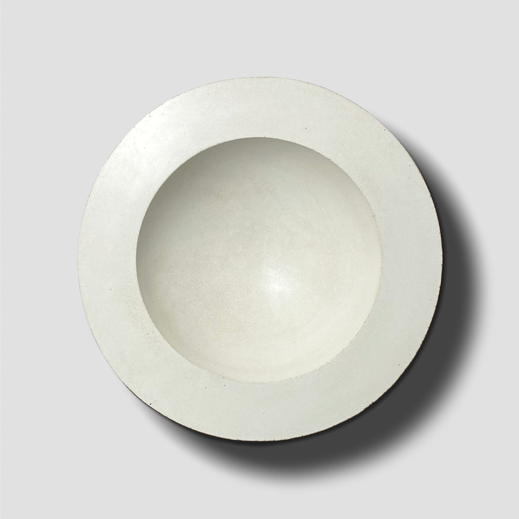 concrete and wax large white handmade concrete bowl