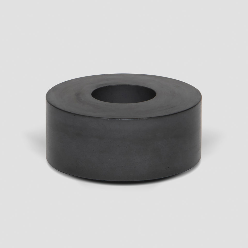concrete and wax handmade black large concrete tealight holder and fragranced pillar candle