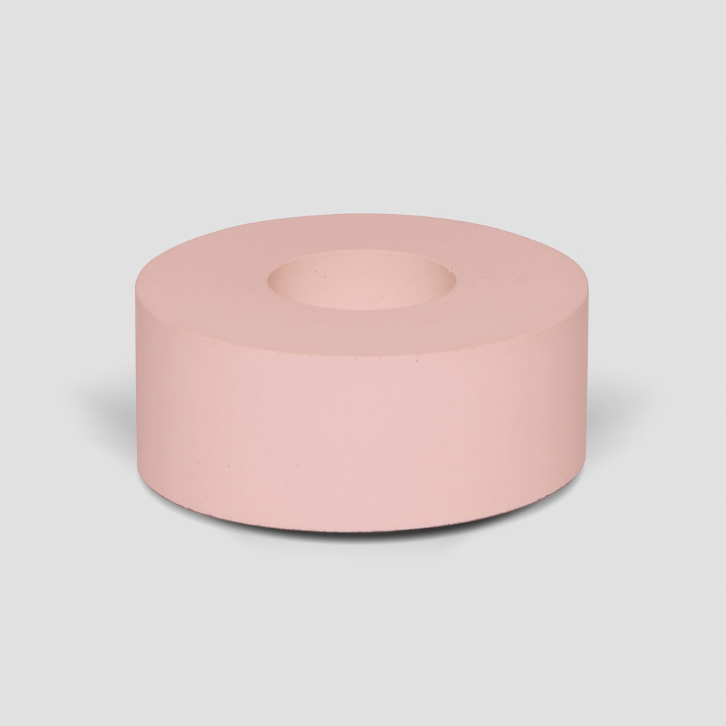 concrete and wax handmade blush pink large concrete tealight holder