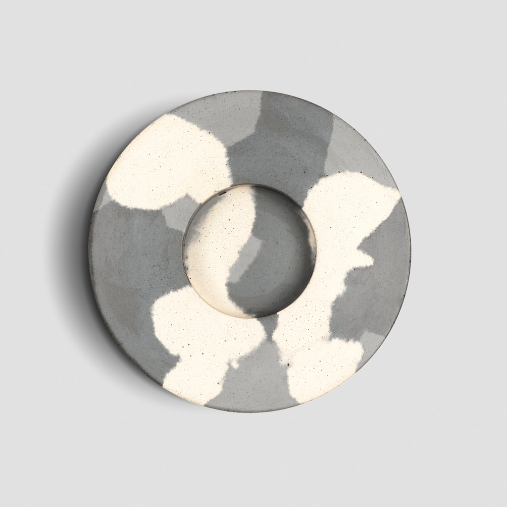 concrete and wax handmade monochrome camouflage large concrete tealight holder 