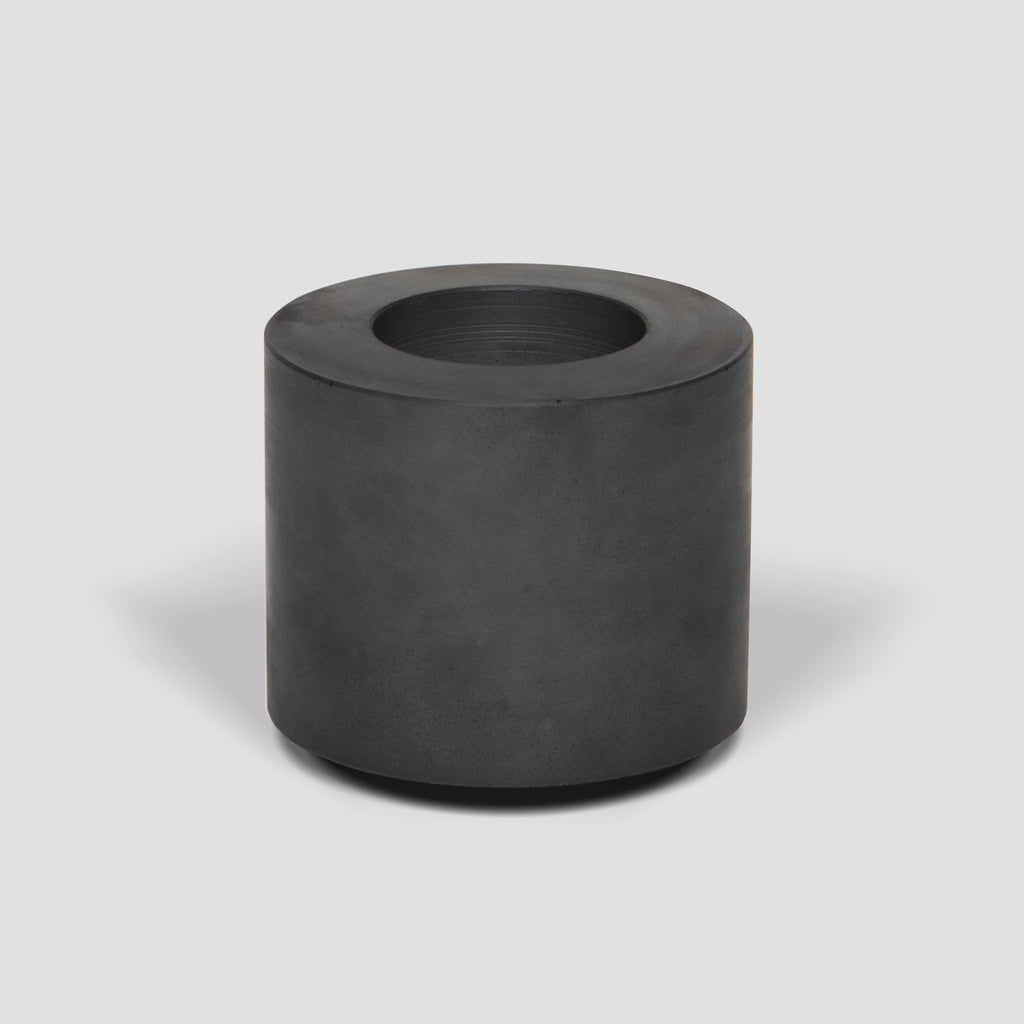concrete and wax handmade black mid concrete tealight holder