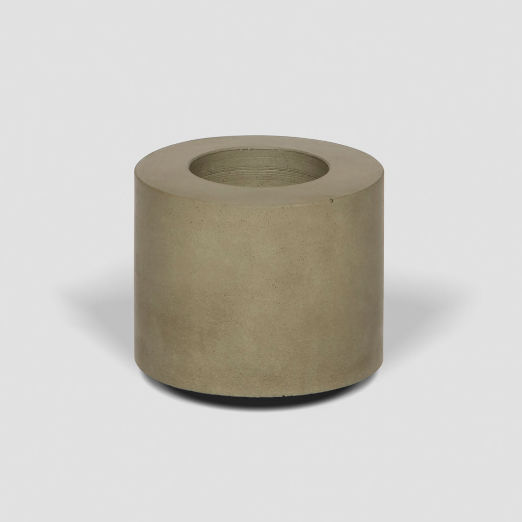 concrete and wax handmade olive green mid concrete tealight holder and fragranced pillar candle