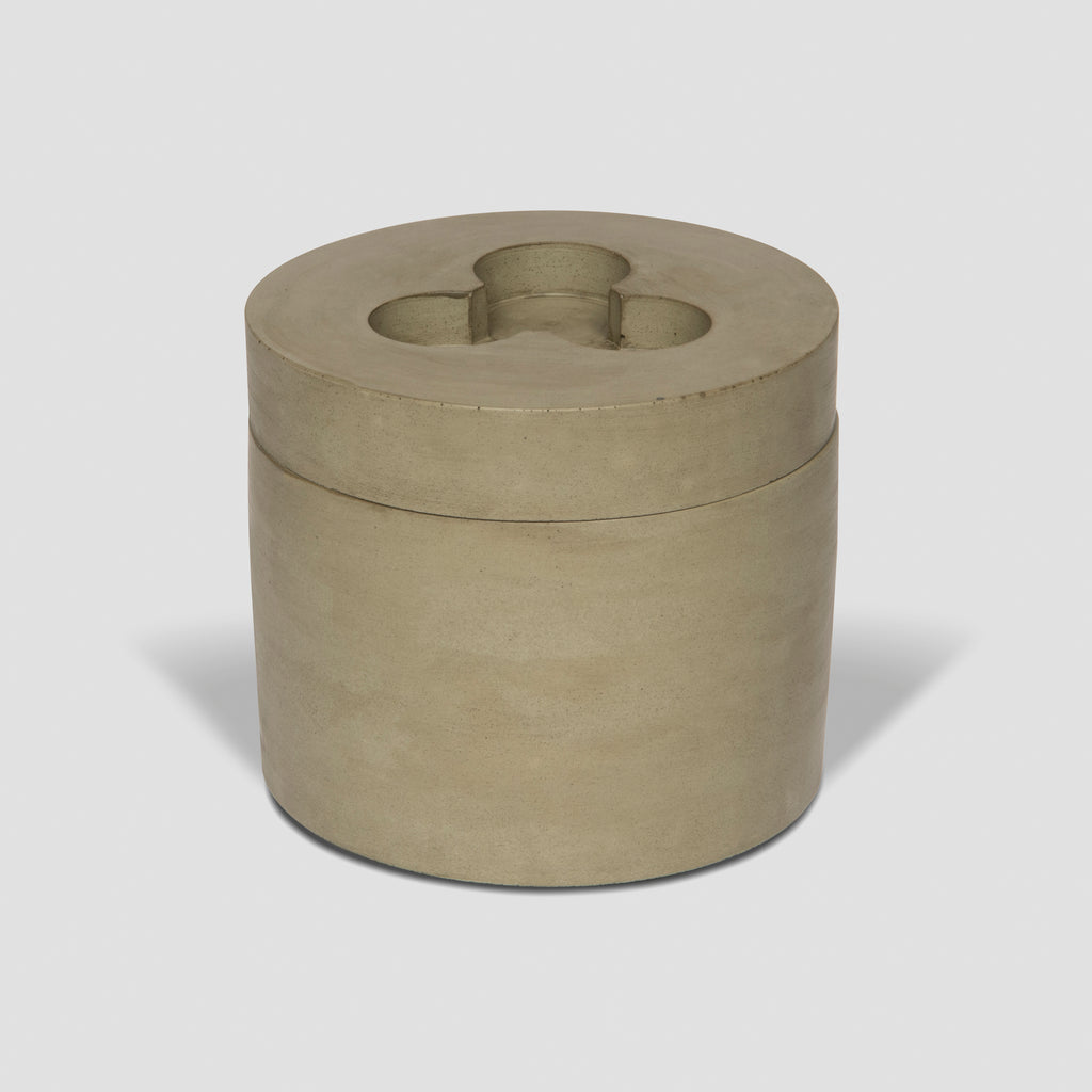 concrete and wax handmade olive green concrete candle pot and lid