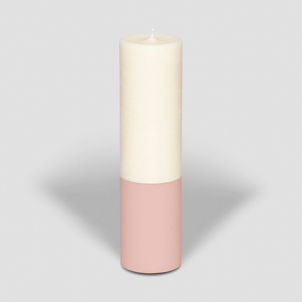 concrete and wax handmade blush pink concrete tealight candle holder