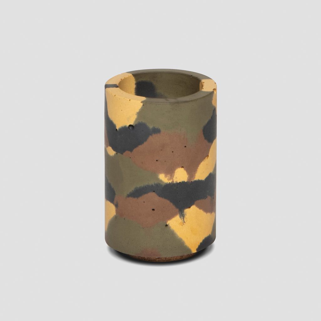 concrete and wax handmade camouflage concrete tealight candle holder