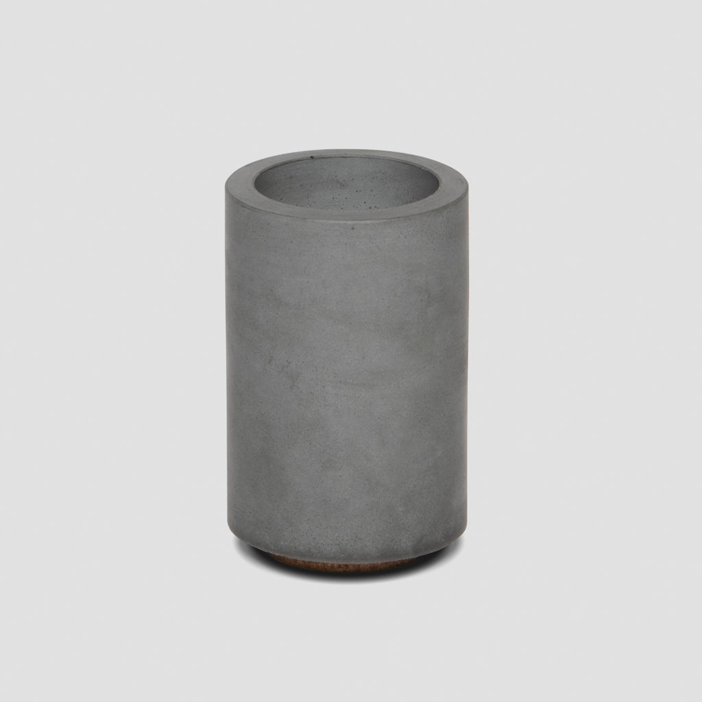concrete and wax hand poured grey concrete candle and holders