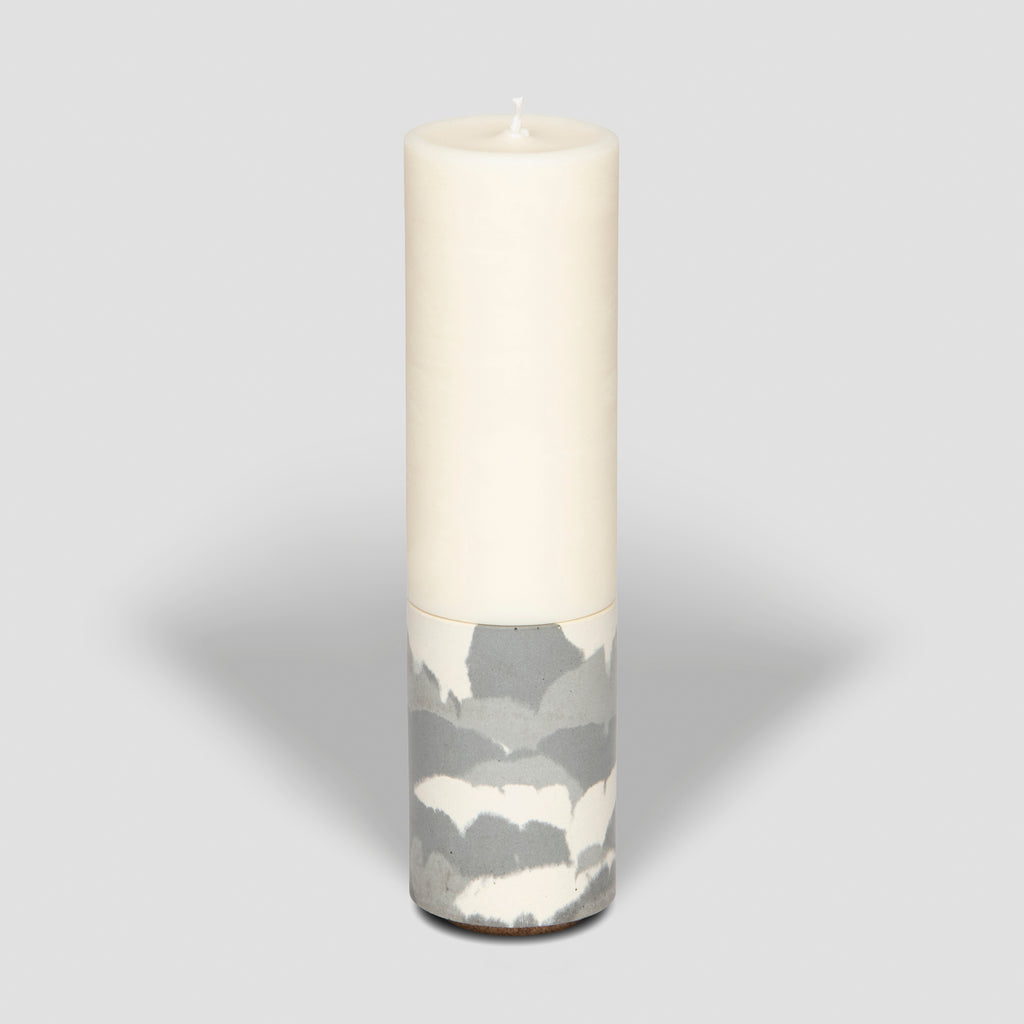 concrete and wax handmade monochrome camouflage concrete tealight candle holder