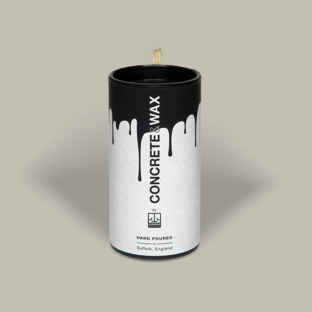 concrete and wax warm neutrals handmade natural wax candle home fragrance packaging