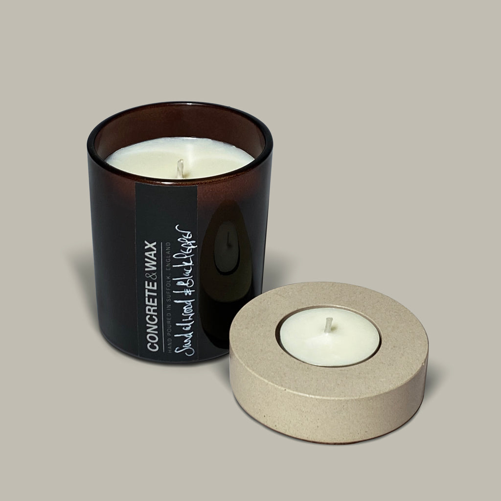 concrete and wax warm neutral collection sand concrete handmade fragranced candle
