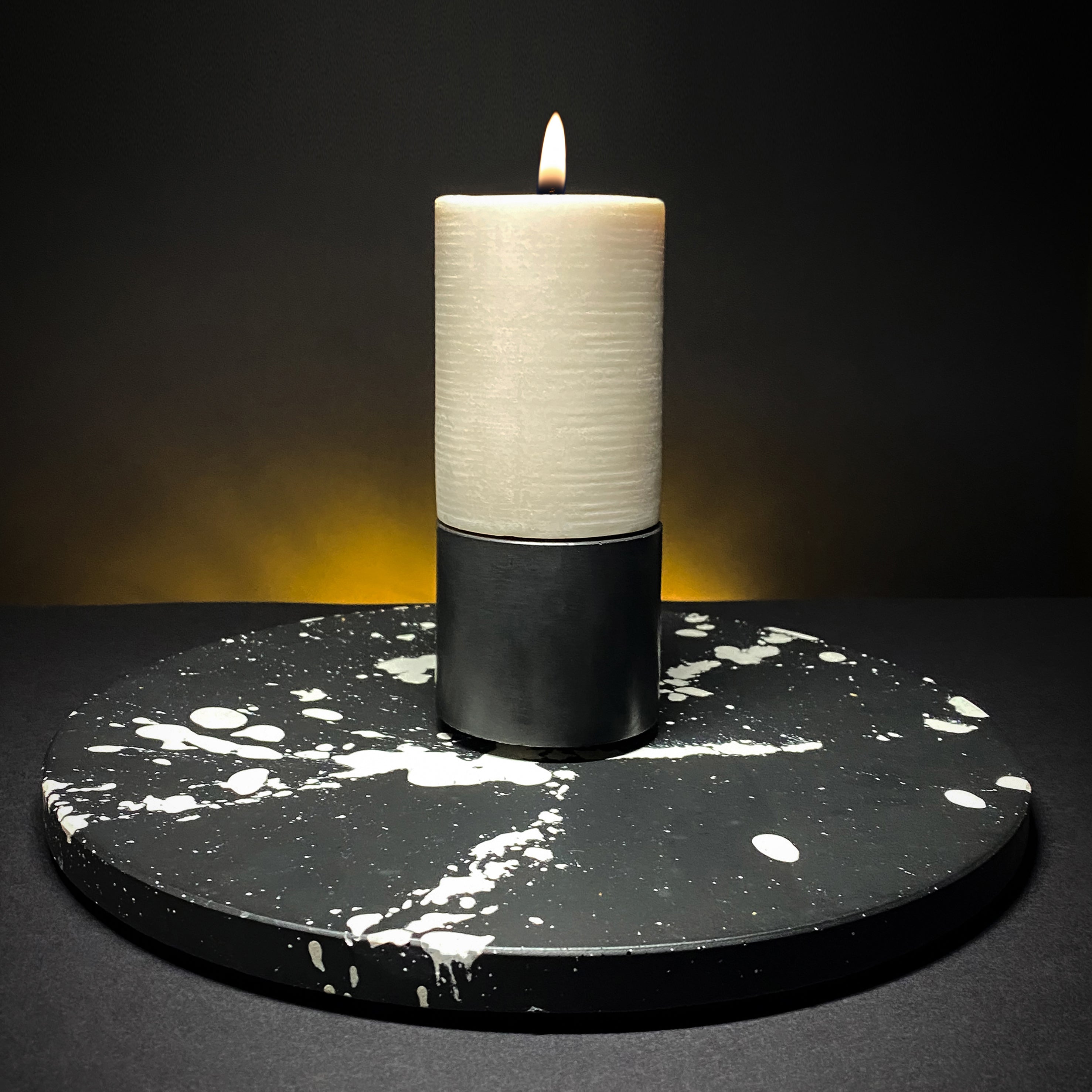 Black/White Splatter Table Centrepiece – CONCRETE & WAX